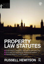 Property Law Statutes 2012-2013 book cover