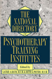 The National Directory Of Psychotherapy Training Institutes book cover