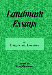 Landmark Essays on Rhetoric and Literature: Volume 16 book cover