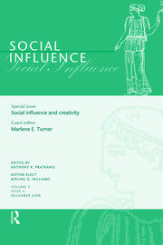 Social Influence and Creativity: A Special Issue of Social Influence book cover