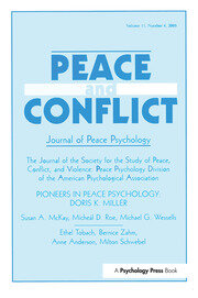 Pioneers in Peace Psychology: Doris K. Miller: A Special Issue of Peace and Conflict: Journal of Peace Psychology book cover