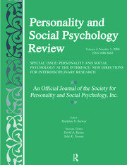 Personality and Social Psychology at the Interface: New Directions for Interdisciplinary Research: A Special Issue of personality and Social Psychology Review book cover