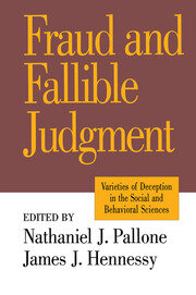 Fraud and Fallible Judgement: Deception in the Social and Behavioural Sciences book cover