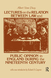 Lectures on the Relation Between Law and Public Opinion in England During the Nineteenth Century book cover