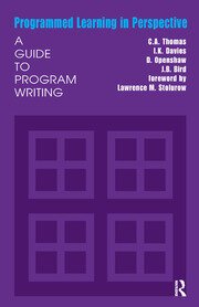 Programmed Learning in Perspective: A Guide to Program Writing book cover
