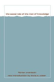 The Social Role of the Man of Knowledge book cover