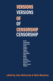 Versions of Censorship book cover