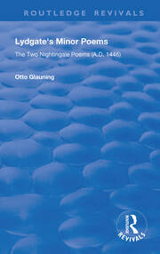 Lydgate's Minor Poems: The Two Nightingale Poems (A.D. 1446) book cover