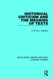 Historical Criticism and the Meaning of Texts book cover