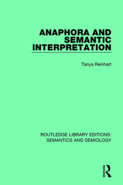 Anaphora and Semantic Interpretation book cover
