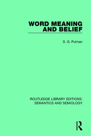 Word Meaning and Belief book cover