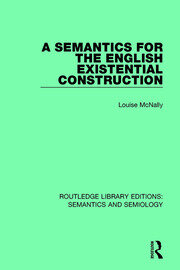 A Semantics for the English Existential Construction book cover