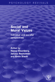Social and Moral Values: Individual and Societal Perspectives book cover