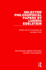 Selected Philosophical Papers by Ludwig Edelstein book cover