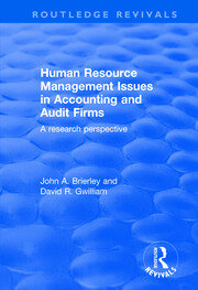 Human Resource Management Issues in Accounting and Auditing Firms: A Research Perspective book cover