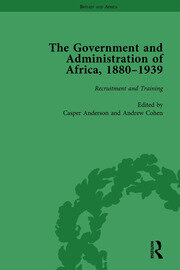 The Government and Administration of Africa, 1880–1939 Vol 1 book cover