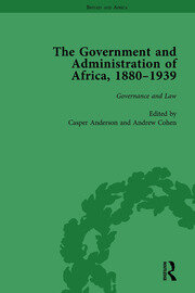 The Government and Administration of Africa, 1880–1939 Vol 2 book cover