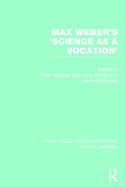 Max Weber's 'Science as a Vocation' book cover
