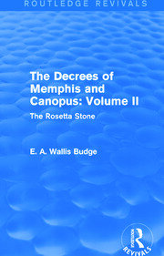 The Decrees of Memphis and Canopus: Vol. II (Routledge Revivals): The Rosetta Stone book cover