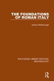 The Foundations of Roman Italy book cover