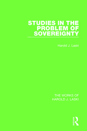 Studies in the Problem of Sovereignty (Works of Harold J. Laski) book cover