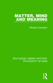 Matter, Mind and Meaning book cover