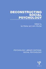 Deconstructing Social Psychology book cover