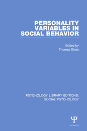 Personality Variables in Social Behavior book cover