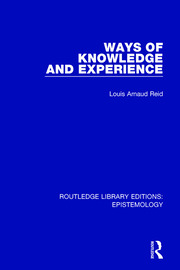 Ways of Knowledge and Experience book cover