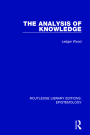 The Analysis of Knowledge book cover