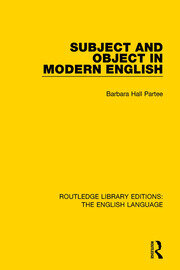 Subject and Object in Modern English book cover