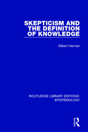 Skepticism and the Definition of Knowledge book cover