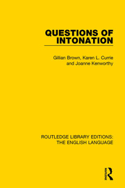 Questions of Intonation book cover