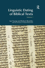Linguistic Dating of Biblical Texts: Vol 1 book cover