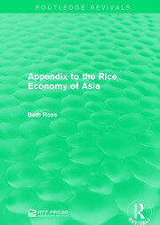 Appendix to the Rice Economy of Asia book cover