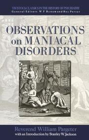 Observations on Maniacal Disorder book cover