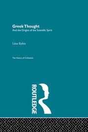 Greek Thought and the Origins of the Scientific Spirit book cover