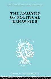 The Analysis of Political Behaviour book cover
