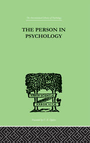 The Person In Psychology: REALITY OR ABSTRACTION book cover