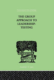 The Group Approach To Leadership-Testing book cover