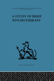 A Study of Brief Psychotherapy book cover