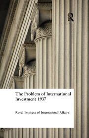 The Problem of International Investment 1937 book cover