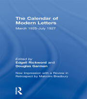 Calendar Modern Letts 4v Cb: Cal of Modern Letters book cover