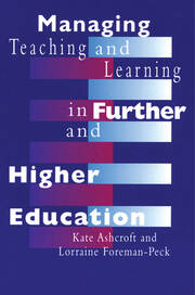 Managing Teaching and Learning in Further and Higher Education book cover