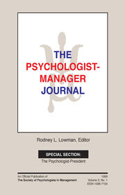 The Psychologist-Manager Journal: Volume 3, Number 1 book cover
