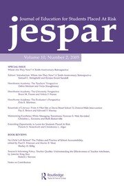 Where Are they Now?: A Tenth-anniversary Retrospective:a Special Issue of the journal of Education for Students Placed at Risk book cover