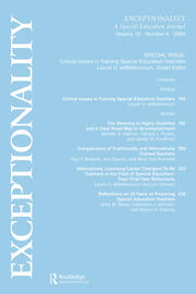 Critical Issues in Training Special Education Teachers: A Special Issue of exceptionality book cover
