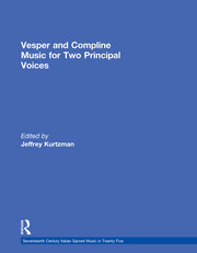 Vesper and Compline Music for Two Principal Voices book cover