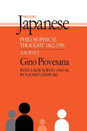 Recent Japanese Philosophical Thought 1862-1994: A Survey book cover