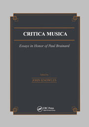 Critica Musica: Essays in Honour of Paul Brainard book cover